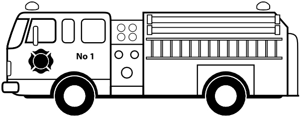 fire truck clipart black and white - photo #31